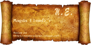 Magda Elemér névjegykártya